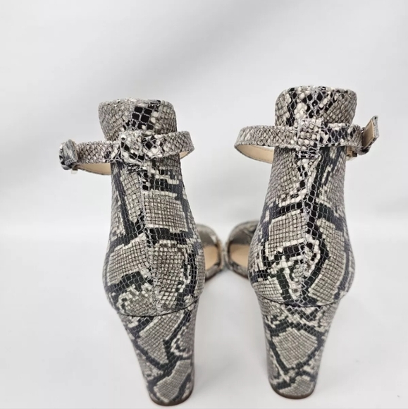 NEW Vince Camuto Corlina Snake Print Leather Ankle Strap Heels Shoes Size 10 M - Picture 4 of 6